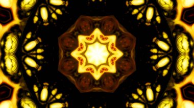 Soyut boya fırça mürekkep patlayabilir formanın düzgün kavramı simetrik desen süs dekoratif Kaleidoscope hareketi geometrik daire ve yıldız şekiller