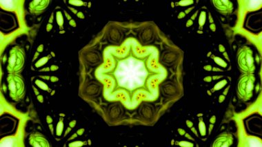 Soyut boya fırça mürekkep patlayabilir formanın düzgün kavramı simetrik desen süs dekoratif Kaleidoscope hareketi geometrik daire ve yıldız şekiller