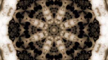 Soyut boya fırça mürekkep patlayabilir formanın düzgün kavramı simetrik desen süs dekoratif Kaleidoscope hareketi geometrik daire ve yıldız şekiller