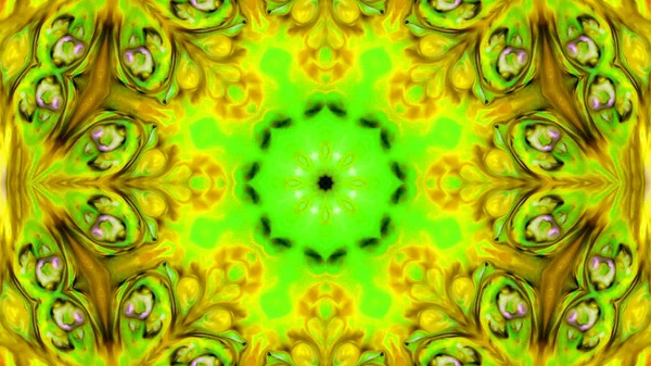 Soyut boya fırça mürekkep patlayabilir formanın düzgün kavramı simetrik desen süs dekoratif Kaleidoscope hareketi geometrik daire ve yıldız şekiller