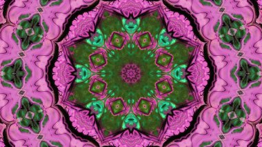 Soyut boya fırça mürekkep patlayabilir formanın düzgün kavramı simetrik desen süs dekoratif Kaleidoscope hareketi geometrik daire ve yıldız şekiller