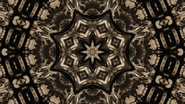 Soyut boya fırça mürekkep patlayabilir formanın düzgün kavramı simetrik desen süs dekoratif Kaleidoscope hareketi geometrik daire ve yıldız şekiller