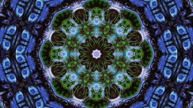 Soyut boya fırça mürekkep patlayabilir formanın düzgün kavramı simetrik desen süs dekoratif Kaleidoscope hareketi geometrik daire ve yıldız şekiller