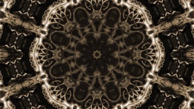 Soyut boya fırça mürekkep patlayabilir formanın düzgün kavramı simetrik desen süs dekoratif Kaleidoscope hareketi geometrik daire ve yıldız şekiller