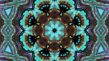 Soyut boya fırça mürekkep patlayabilir formanın düzgün kavramı simetrik desen süs dekoratif Kaleidoscope hareketi geometrik daire ve yıldız şekiller