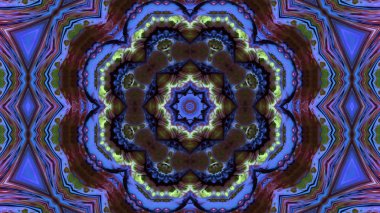 Soyut boya fırça mürekkep patlayabilir formanın düzgün kavramı simetrik desen süs dekoratif Kaleidoscope hareketi geometrik daire ve yıldız şekiller