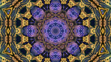 Soyut boya fırça mürekkep patlayabilir formanın düzgün kavramı simetrik desen süs dekoratif Kaleidoscope hareketi geometrik daire ve yıldız şekiller