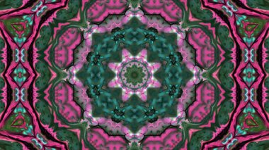 Soyut boya fırça mürekkep patlayabilir formanın düzgün kavramı simetrik desen süs dekoratif Kaleidoscope hareketi geometrik daire ve yıldız şekiller