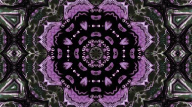 Soyut boya fırça mürekkep patlayabilir formanın düzgün kavramı simetrik desen süs dekoratif Kaleidoscope hareketi geometrik daire ve yıldız şekiller