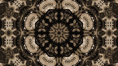 Soyut boya fırça mürekkep patlayabilir formanın düzgün kavramı simetrik desen süs dekoratif Kaleidoscope hareketi geometrik daire ve yıldız şekiller