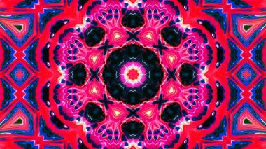 Soyut boya fırça mürekkep patlayabilir formanın düzgün kavramı simetrik desen süs dekoratif Kaleidoscope hareketi geometrik daire ve yıldız şekiller