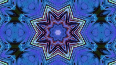 Soyut boya fırça mürekkep patlayabilir formanın düzgün kavramı simetrik desen süs dekoratif Kaleidoscope hareketi geometrik daire ve yıldız şekiller