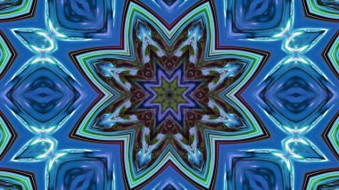 Soyut boya fırça mürekkep patlayabilir formanın düzgün kavramı simetrik desen süs dekoratif Kaleidoscope hareketi geometrik daire ve yıldız şekiller