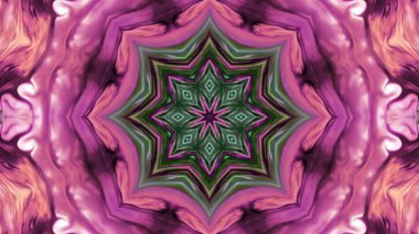 Soyut boya fırça mürekkep patlayabilir formanın düzgün kavramı simetrik desen süs dekoratif Kaleidoscope hareketi geometrik daire ve yıldız şekiller