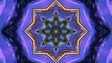 Soyut boya fırça mürekkep patlayabilir formanın düzgün kavramı simetrik desen süs dekoratif Kaleidoscope hareketi geometrik daire ve yıldız şekiller