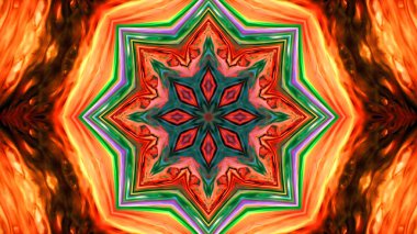 Soyut boya fırça mürekkep patlayabilir formanın düzgün kavramı simetrik desen süs dekoratif Kaleidoscope hareketi geometrik daire ve yıldız şekiller