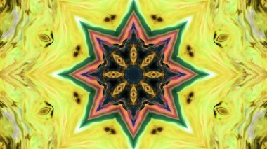 Soyut boya fırça mürekkep patlayabilir formanın düzgün kavramı simetrik desen süs dekoratif Kaleidoscope hareketi geometrik daire ve yıldız şekiller