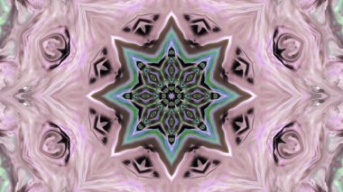 Soyut boya fırça mürekkep patlayabilir formanın düzgün kavramı simetrik desen süs dekoratif Kaleidoscope hareketi geometrik daire ve yıldız şekiller