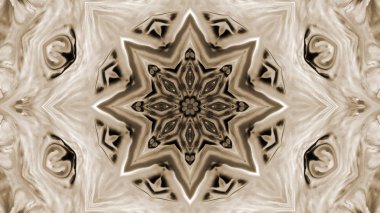 Soyut boya fırça mürekkep patlayabilir formanın düzgün kavramı simetrik desen süs dekoratif Kaleidoscope hareketi geometrik daire ve yıldız şekiller