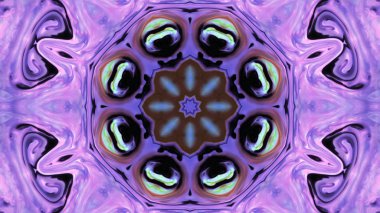 Soyut boya fırça mürekkep patlayabilir formanın düzgün kavramı simetrik desen süs dekoratif Kaleidoscope hareketi geometrik daire ve yıldız şekiller