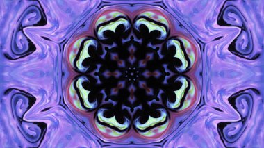 Soyut boya fırça mürekkep patlayabilir formanın düzgün kavramı simetrik desen süs dekoratif Kaleidoscope hareketi geometrik daire ve yıldız şekiller