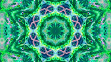 Soyut boya fırça mürekkep patlayabilir formanın düzgün kavramı simetrik desen süs dekoratif Kaleidoscope hareketi geometrik daire ve yıldız şekiller