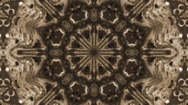 Soyut boya fırça mürekkep patlayabilir formanın düzgün kavramı simetrik desen süs dekoratif Kaleidoscope hareketi geometrik daire ve yıldız şekiller