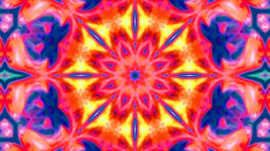 Soyut boya fırça mürekkep patlayabilir formanın düzgün kavramı simetrik desen süs dekoratif Kaleidoscope hareketi geometrik daire ve yıldız şekiller