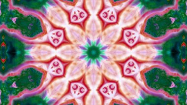 Soyut boya fırça mürekkep patlayabilir formanın düzgün kavramı simetrik desen süs dekoratif Kaleidoscope hareketi geometrik daire ve yıldız şekiller