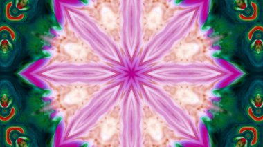 Soyut boya fırça mürekkep patlayabilir formanın düzgün kavramı simetrik desen süs dekoratif Kaleidoscope hareketi geometrik daire ve yıldız şekiller