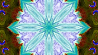 Soyut boya fırça mürekkep patlayabilir formanın düzgün kavramı simetrik desen süs dekoratif Kaleidoscope hareketi geometrik daire ve yıldız şekiller