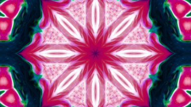 Soyut boya fırça mürekkep patlayabilir formanın düzgün kavramı simetrik desen süs dekoratif Kaleidoscope hareketi geometrik daire ve yıldız şekiller