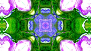 Soyut boya fırça mürekkep patlayabilir formanın düzgün kavramı simetrik desen süs dekoratif Kaleidoscope hareketi geometrik daire ve yıldız şekiller