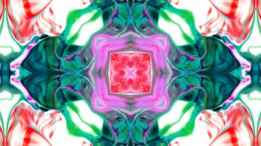 Soyut boya fırça mürekkep patlayabilir formanın düzgün kavramı simetrik desen süs dekoratif Kaleidoscope hareketi geometrik daire ve yıldız şekiller