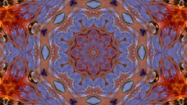 Soyut boya fırça mürekkep patlayabilir formanın düzgün kavramı simetrik desen süs dekoratif Kaleidoscope hareketi geometrik daire ve yıldız şekiller