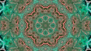 Soyut boya fırça mürekkep patlayabilir formanın düzgün kavramı simetrik desen süs dekoratif Kaleidoscope hareketi geometrik daire ve yıldız şekiller