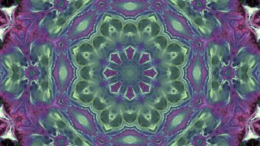 Soyut boya fırça mürekkep patlayabilir formanın düzgün kavramı simetrik desen süs dekoratif Kaleidoscope hareketi geometrik daire ve yıldız şekiller