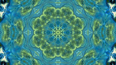 Soyut boya fırça mürekkep patlayabilir formanın düzgün kavramı simetrik desen süs dekoratif Kaleidoscope hareketi geometrik daire ve yıldız şekiller