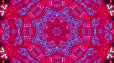 Soyut boya fırça mürekkep patlayabilir formanın düzgün kavramı simetrik desen süs dekoratif Kaleidoscope hareketi geometrik daire ve yıldız şekiller