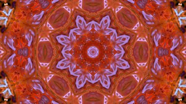 Soyut boya fırça mürekkep patlayabilir formanın düzgün kavramı simetrik desen süs dekoratif Kaleidoscope hareketi geometrik daire ve yıldız şekiller