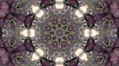 Soyut boya fırça mürekkep patlayabilir formanın düzgün kavramı simetrik desen süs dekoratif Kaleidoscope hareketi geometrik daire ve yıldız şekiller