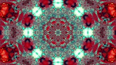 Soyut boya fırça mürekkep patlayabilir formanın düzgün kavramı simetrik desen süs dekoratif Kaleidoscope hareketi geometrik daire ve yıldız şekiller