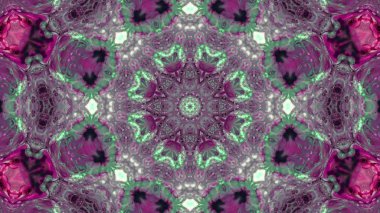 Soyut boya fırça mürekkep patlayabilir formanın düzgün kavramı simetrik desen süs dekoratif Kaleidoscope hareketi geometrik daire ve yıldız şekiller