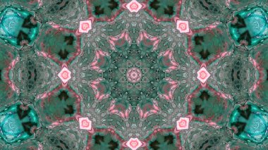 Soyut boya fırça mürekkep patlayabilir formanın düzgün kavramı simetrik desen süs dekoratif Kaleidoscope hareketi geometrik daire ve yıldız şekiller