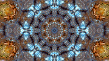 Soyut boya fırça mürekkep patlayabilir formanın düzgün kavramı simetrik desen süs dekoratif Kaleidoscope hareketi geometrik daire ve yıldız şekiller