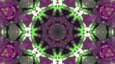 Soyut boya fırça mürekkep patlayabilir formanın düzgün kavramı simetrik desen süs dekoratif Kaleidoscope hareketi geometrik daire ve yıldız şekiller