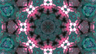 Soyut boya fırça mürekkep patlayabilir formanın düzgün kavramı simetrik desen süs dekoratif Kaleidoscope hareketi geometrik daire ve yıldız şekiller