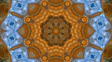 Soyut boya fırça mürekkep patlayabilir formanın düzgün kavramı simetrik desen süs dekoratif Kaleidoscope hareketi geometrik daire ve yıldız şekiller