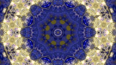 Soyut boya fırça mürekkep patlayabilir formanın düzgün kavramı simetrik desen süs dekoratif Kaleidoscope hareketi geometrik daire ve yıldız şekiller