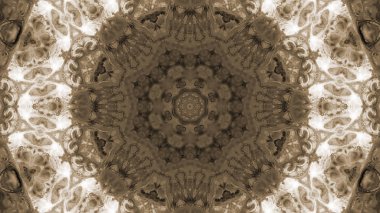 Soyut boya fırça mürekkep patlayabilir formanın düzgün kavramı simetrik desen süs dekoratif Kaleidoscope hareketi geometrik daire ve yıldız şekiller